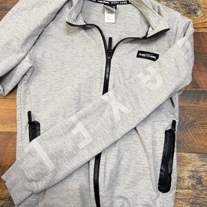 Flag Nor Fail Gray Zip Up Jacket Small
